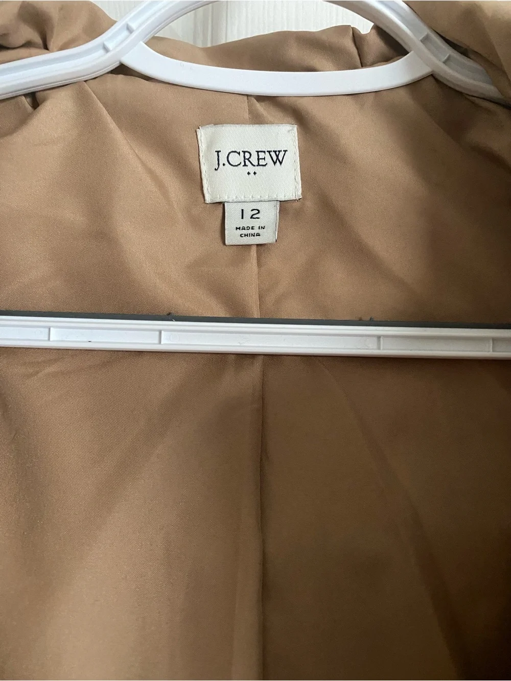 J.Crew Camel Wool Blend Faux Fur Hood Thinsulate Parka Coat | Size 12